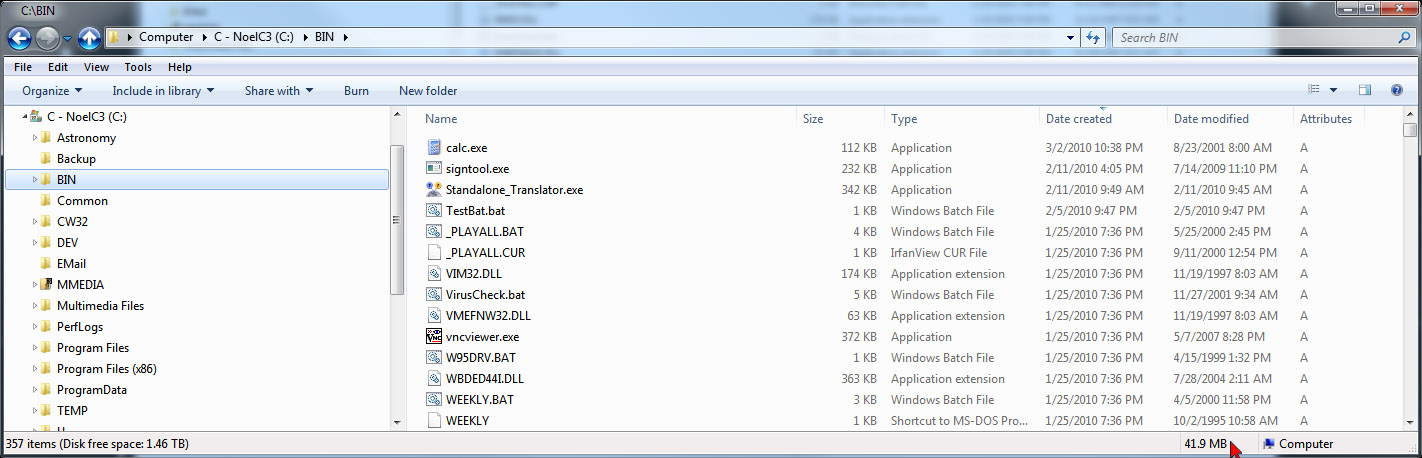 windows explorer file size